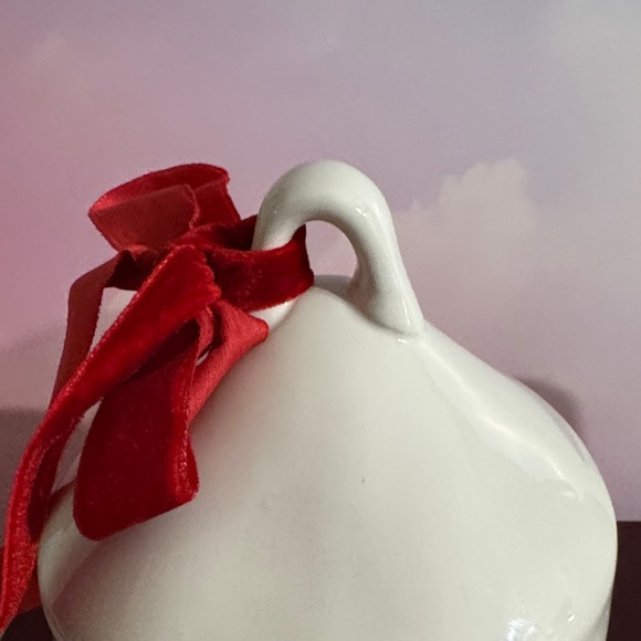 Rae Dunn artisan collection -Peace-Ceramic Birdhouse with Teal Ribbon - Picture 3 of 7